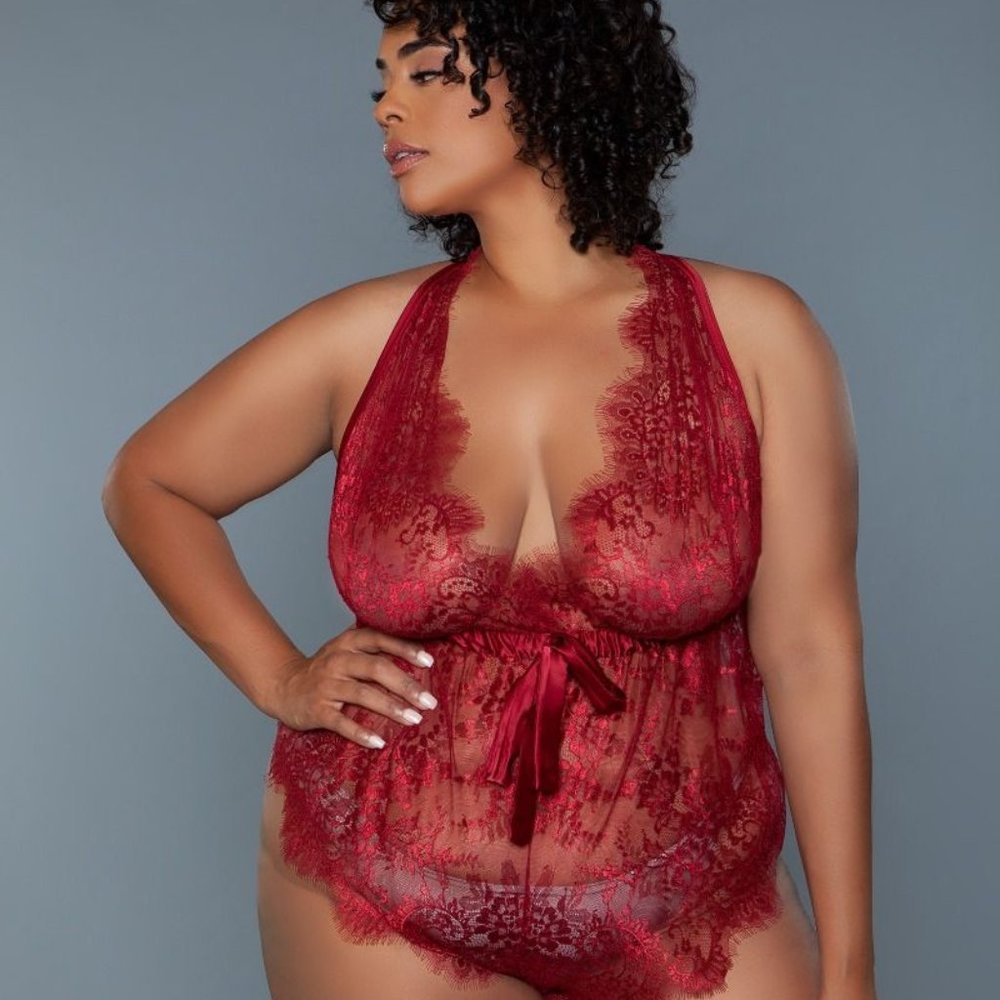 Be Wicked Nancy V-Neck Low Plunge Teddy